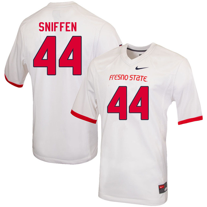 Men #44 John Sniffen Fresno State Bulldogs College Football Jerseys Sale-White